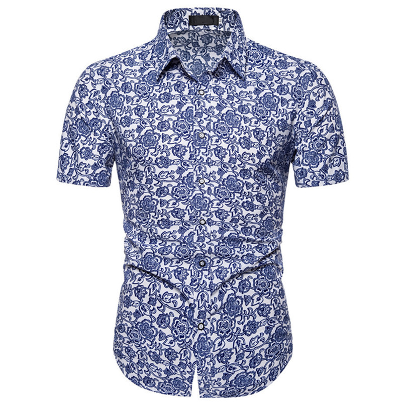 Shirts | Printed Short-Sleeved No-Work, Work Shirt  –  Mens Clothing Mens