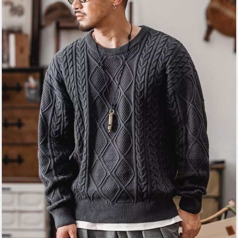 Sweaters | Cable Crewneck Sweater  –  Mens Clothing Mens