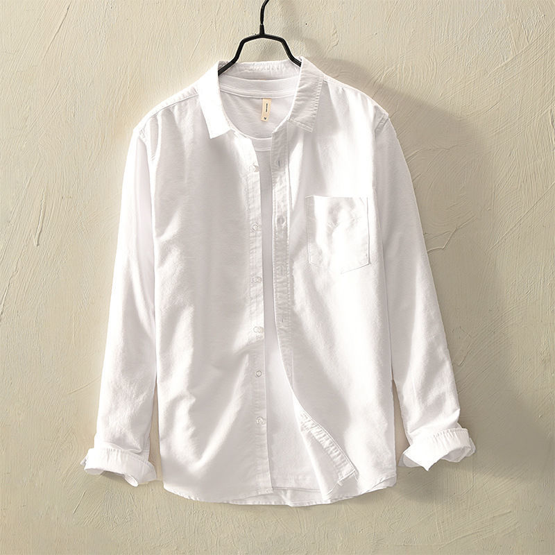 Shirts | Pure Linen Long-Sleeved Shirt  –  Mens Clothing Mens